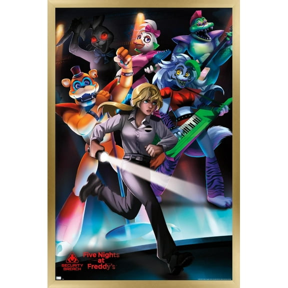 Five Nights at Freddy's: Security Breach - Group Wall Poster, 22.375" x 34", Framed