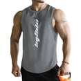 thumbnail image 1 of Summer Men's Sports Vest Letter Printed Round Neck Sleeveless Quick-Dry Workout Tank Tops, 1 of 2