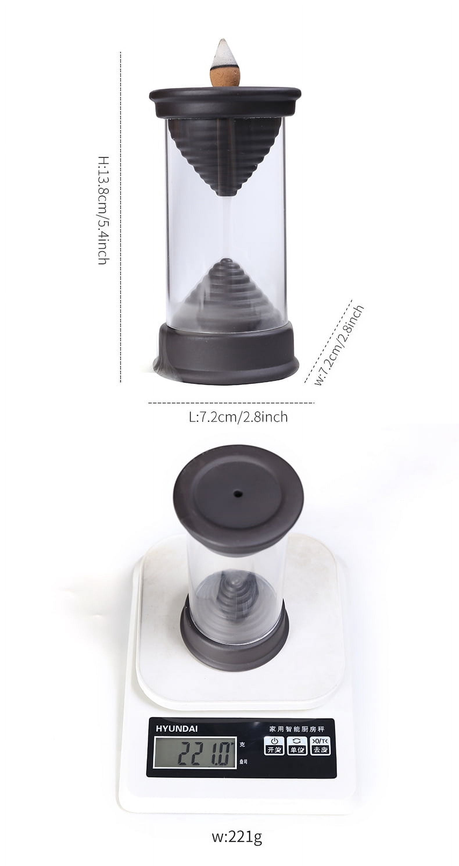 Hourglass Reflux Incense Burner Waterfall Incense Holder Bracket Glass Windshield for Yoga Office Home Decoration Deodorant