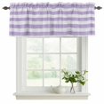 thumbnail image 2 of Purple Striped Valances for Windows, Decorative Rod Pocket Window Valance Curtains, Farmhouse Vintage Stripes Short Curtain Drapes for Kitchen/Bathroom/Living Room, 2 Panels, 42" W x 18" L, 2 of 8
