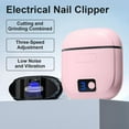 thumbnail image 3 of Aorsher 3 in 1 Electric Nail Trimmer with Nail File and Nail Clipping Storage, 3-Speeds Automatic Nail Clippers for Adults and Seniors, USB Rechargeable, Not for Toenails, Pink, 3 of 11