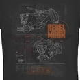 thumbnail image 2 of Junior's Rebel Moon Imperium Space Fighter Schematics Graphic Tee Black 2X Large, 2 of 3