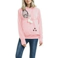 thumbnail image 4 of Wassery Women's Fall Hooded Sweatshirt Long Sleeve Cat Print Hooded Pullover Front Big Pocket Loose Tops, 4 of 9