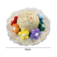 thumbnail image 6 of Pet Sombrero Straw Hat Mini Dog Sun Protection Hat with Flower Adjustable Hawaii Sun Bucket Cap Summer Beach Hat for Small Medium Dogs Cats, 6 of 8