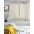 thumbnail image 3 of Blue Flower Sheer Curtains 72 Inch Length 2 Panels Set Window Treatments, Spring Farmhouse Country Floral Plant Beige Rod Pocket Semi Curtains for Living Room/Bedroom/Kitchen Décor, 104"W x 72"L, 3 of 7