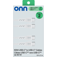 thumbnail image 5 of Onn. 2-Pack 10 FT / 3.05 m USB 60W Fast Charging USB-C to USB-C Cable, 5 of 5