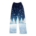 thumbnail image 5 of Women's Casual Christmas Printed Plush Pants, Full Length Long Trousers for Winter Wear, Soft and Warm Fleece Material with Festive Design for Women,Royal Blue,XS, 5 of 5