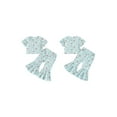thumbnail image 3 of Aojekbee Girls Summer 2PCS Pants Sets Short Sleeve Crewneck Tops Chicken Print Flared Pants Sets, 3 of 10
