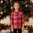 thumbnail image 6 of Coerni Girls Plaid Flannel Oversized Shirt Teen Long Sleeve Button Down Blouse Tops Kids Collared Shacket Spring Fall Shirt Jacket, 6 of 9