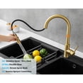 thumbnail image 4 of Havin Gold Kitchen Faucet with Pull Down Sprayer, High Arc Stainless Steel Material, with cUPC Ceramic Cartridge,Without Deck Plate,Fit for 1 Hole Kitchen Sink or Laundry Sink,Brushed Gold, 4 of 7