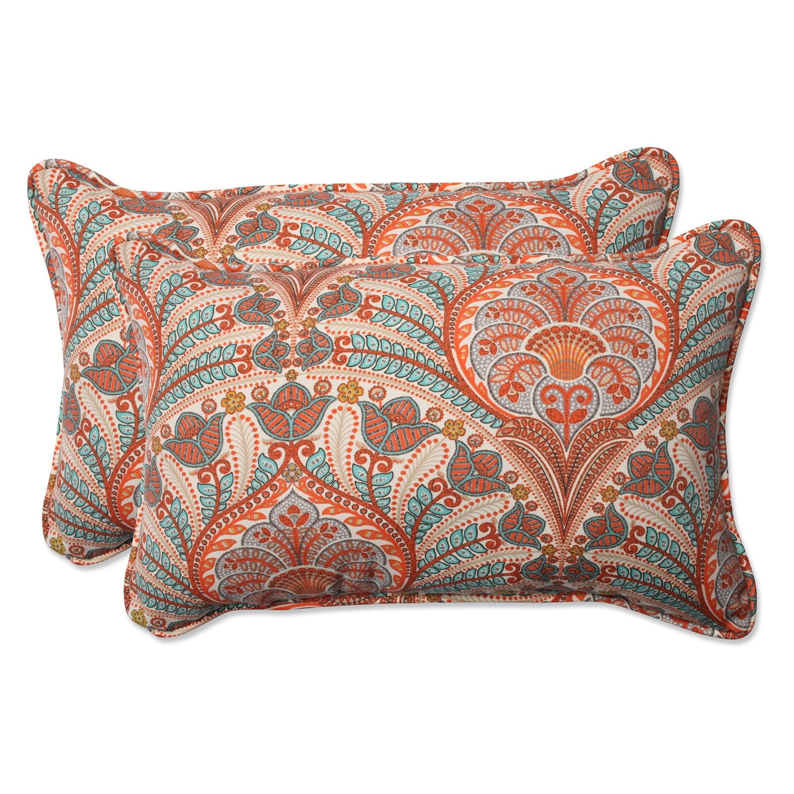Pillow Perfect Outdoor/ Indoor Crescent Beach Coral Rectangular Throw