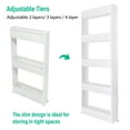 thumbnail image 3 of Simplify 5 Tier Slim Slide Out Plastic Storage Cart 21" Lx 5" Wx 40.2" H in White, 3 of 7