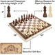 thumbnail image 3 of 15 Inches Magnetic Wooden Chess Set - 2 Extra Queens - Folding Board - Pieces Storage Slots, Handmade Portable Travel Chess Game - Beginner Chess Set for Kids, 6 up Age, 3 of 7
