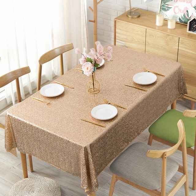 TIMIFIS Polyester Tablecloth, Home Decor Rectangular Tablecloth Glitter Wedding Glitter for Wedding Parties 47X71 Inches in A Variety of Colors