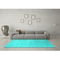 thumbnail image 3 of Ahgly Company Machine Washable Indoor Rectangle Abstract Turquoise Blue Contemporary Area Rugs, 2' x 4', 3 of 4