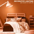 thumbnail image 6 of Luxrite A19 Edison LED Orange Light Bulb 4.5W=60W E26 Base Indoor Outdoor Decoration Party Holiday Lighting 3 Pack, 6 of 7