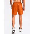 thumbnail image 3 of Pantalones cortos para correr Pudolla para hombre, entrenamiento atlético, color naranja, 3 of 7