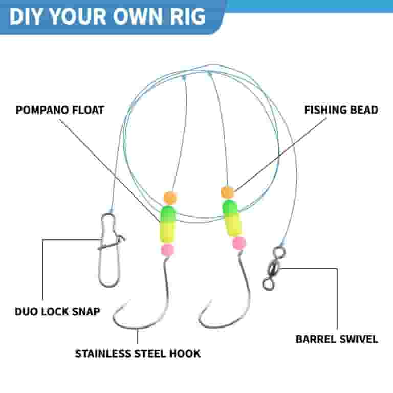 OROOTL 120pcs Surf Fishing Pompano Rigs Kit DIY Making Kit Fishing