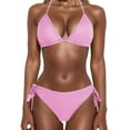 thumbnail image 2 of Swimsuits for Women Plus Size Solid Bikini 2 Piece Swimsuit Sets Beachwear Womens Bathing Suits Pink L, 2 of 4