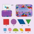 thumbnail image 3 of HILABEE Wood Pattern Blocks Geometric Shape Games Gift Learning Toys Boys, 3 of 9