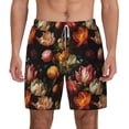 thumbnail image 2 of Goofa Colorful Tulips Printed Men's Swim Trunks Board Shorts Quick Dry Mens Swimming Trunks with Compression Liner,Breathable Fit Hawaii Beach Shorts-3X-Large, 2 of 9