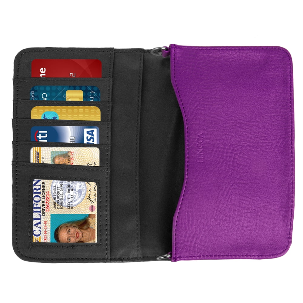 Women's Wallet Clutch Ideal for Daily, Travel, Business, And Personal Use Fits Universal Large Smartphones (Purple)