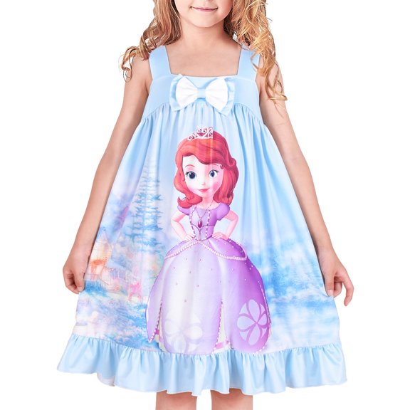Girls Dress Princess Nightgown Sleepwear Summer Pajama Bow Tie 3 Years
