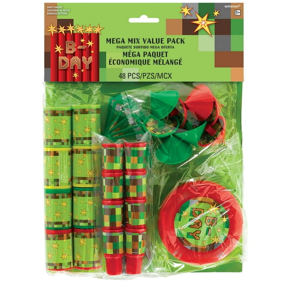 Mega Mix Pixelated TNT Party Favors, 48 pcs