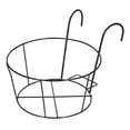 thumbnail image 3 of Soporte para macetas con barandilla simple para decoración de jardín y patio Soporte elegante para flores de balcón de hierro negro, 3 of 8