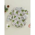 thumbnail image 3 of Sunloudy Newborn Baby Girls Jumpsuits, Santa Christmas Tree Printed Long Sleeves Romper for Spring Fall, 3 of 9