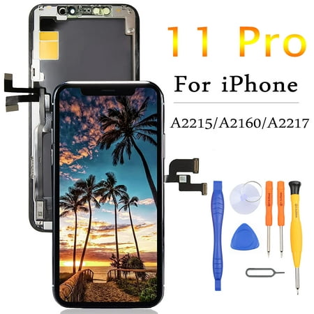 Ayake For iPhone 11 Pro LCD Display Touch Screen Digitizer Replacement Black with Repair Tool Kit