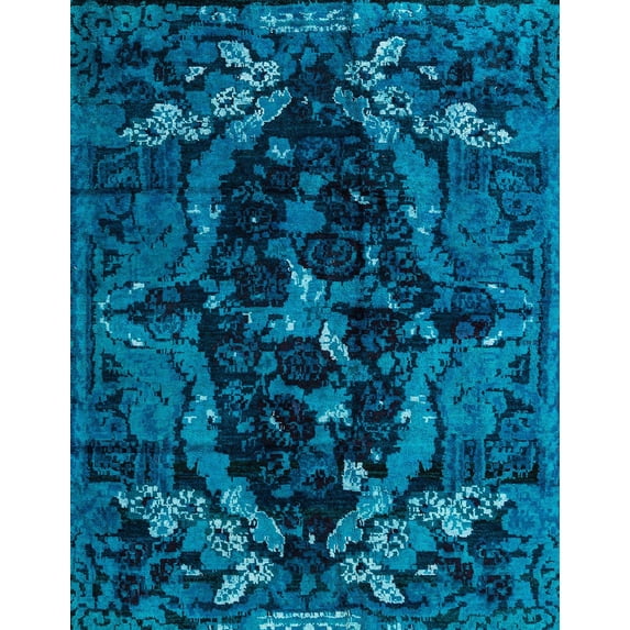 Ahgly Company Machine Washable Indoor Rectangle Abstract Lapis Blue Area Rugs, 2' x 4'