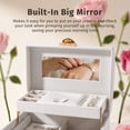thumbnail image 6 of Casegrace Heart Shaped Lock Jewelry Box With Sync Open/Close Drawer, Multi-Layer Storage Case, Built-in Mirror, Portable Jewelry Organizer for Women Rings, Earrings, Necklaces, Valentine’s Day Gift, 6 of 9