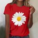 thumbnail image 3 of Camisetas de Mujer Flor Impresión Manga Corta Cuello Redondo Blusa, Ligero Y Casual de las Mujeres Camisetas, 3 of 4