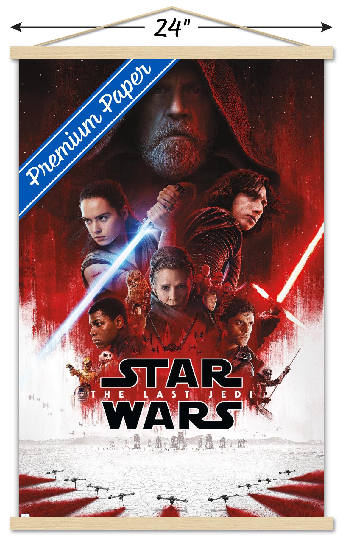 Star Wars: The Last Jedi - One Sheet (No Billing Block) Wall Poster with Magnetic Frame, 22.375" x 34"