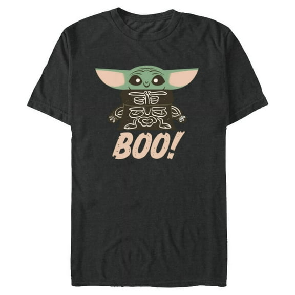 Star Wars Grogu The Mandalorian Halloween Skeleton Boo - Short Sleeve Blended T-Shirt for Adults - Customized-Graphite Snow Heather