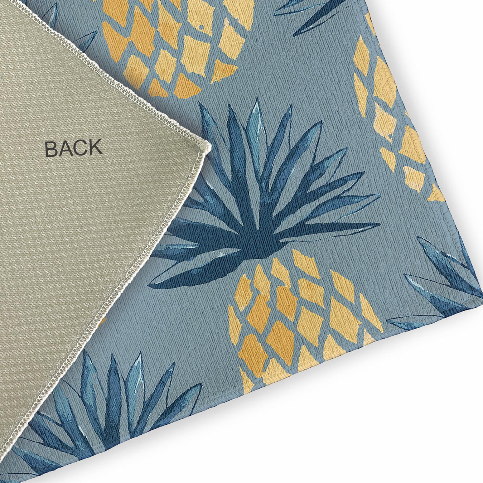 E by Design Pineapple Stripes Indoor/Outdoor Rug - Dusty Smoke - 2 x 3 ft.