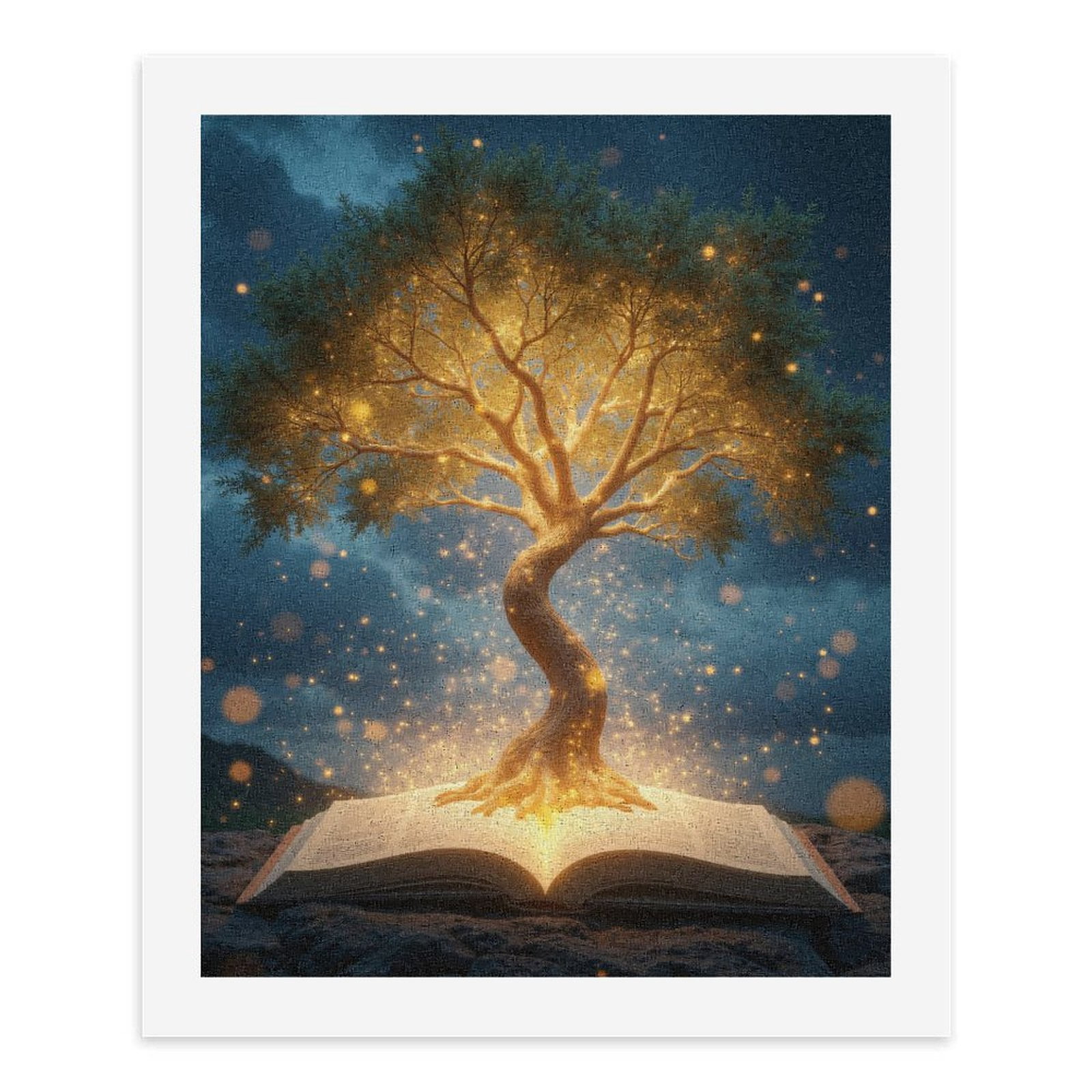 Paint By Numbers Kit for Adults Beginner - DIY Tree Of Knowledge Fantasy Glow Canvas Painting Kits for Adults, Frameless Paint By Number for Adults for Home Wall Decor 16x20 Inch