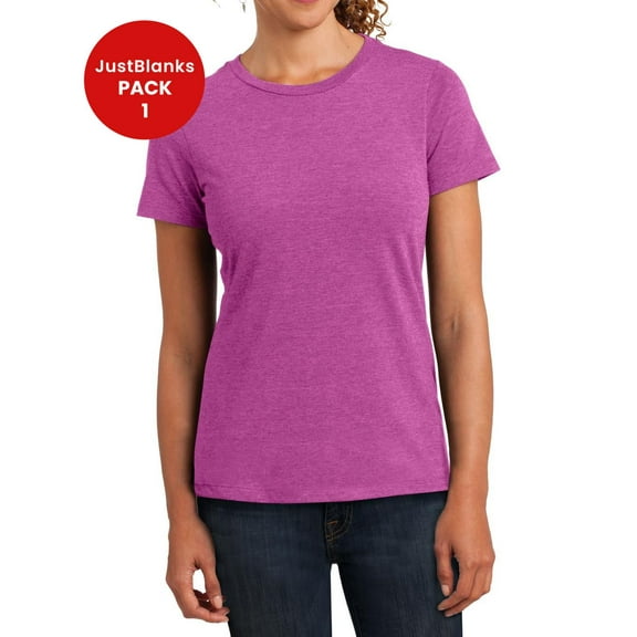 JustBlanks Perfect Blend CVC Tee 100 Pure Tee Perfection Rib Knit Neck