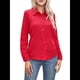 thumbnail image 2 of Camisas de Botones Súper Suaves y Antiarrugas para Mujer, de Larga, Lisas, A Rayas, para Vestir Formalmente en el Trabajo. Rojo XXXL, 2 of 10