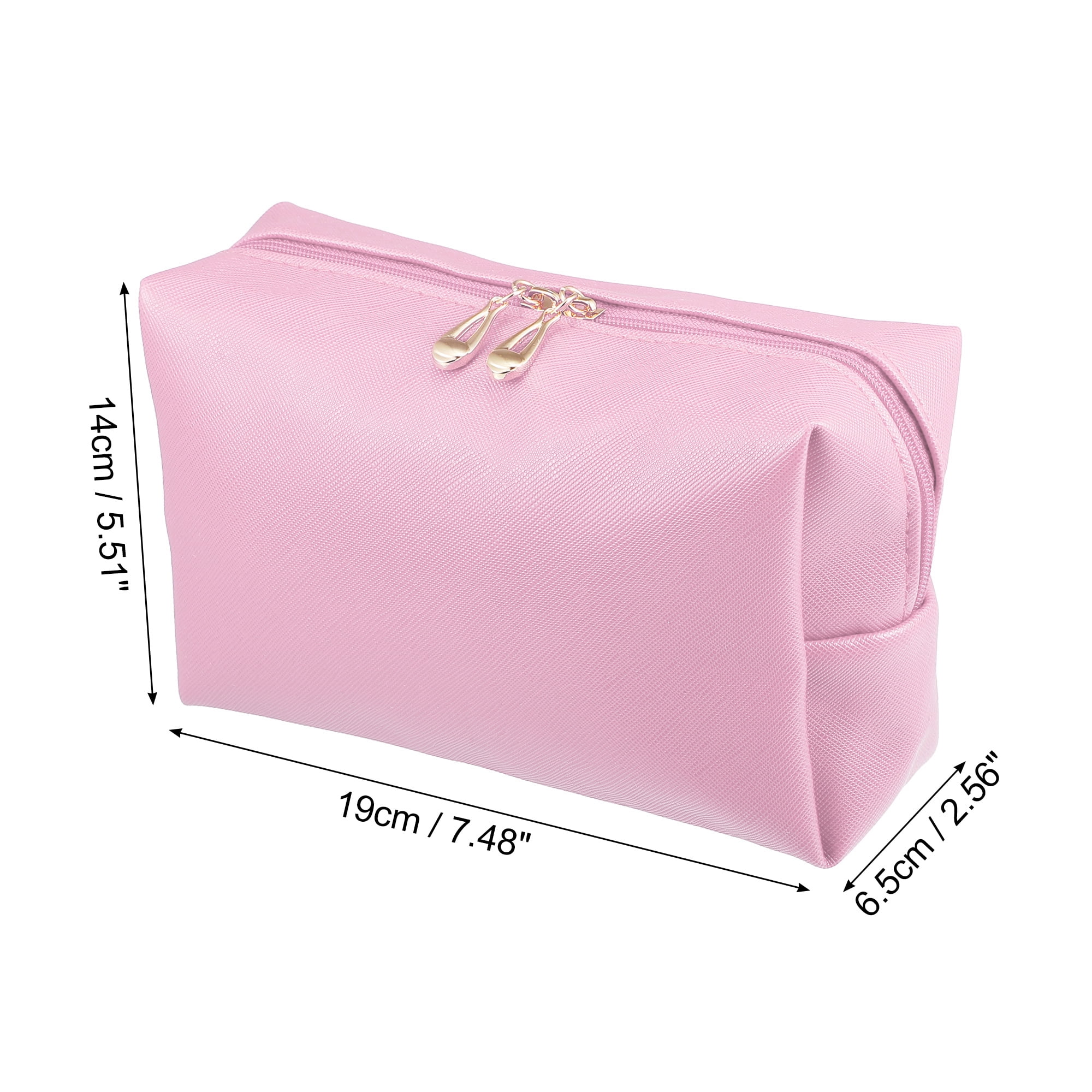 Unique Bargains Floral Makeup Bag Zipper Flower Cosmetic Pouch Pink
