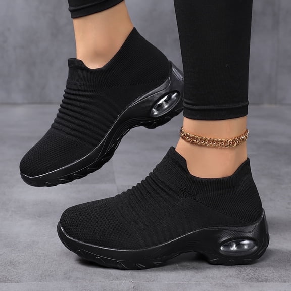 CushHide Women Walking Shoes Slip On with Air Cushion Lightweight Breathable Running Sneakers Comfortable Casual Athletic Shoes for Daily Wear