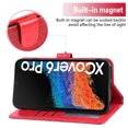 thumbnail image 3 of Compatible with Samsung Galaxy XCover 6 Pro/X Cover Pro 2 Wallet Phone Case and Tempered Glass Screen Protector Flip Credit Card Holder Stand Bling Glitter Cell Cover for XCover6 6Pro 2022 Red, 3 of 8