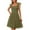 Army Green, variant on Womens Trendy Mini Summer Dresses Sleeveless Tulle Ruffle Square Neck Tiered Smocked Beach Vacation Dress