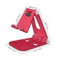 thumbnail image 4 of EeaseCA Universal Metal Phone Bracket Aluminum Alloy Non-slip Silicone Phone Holder Compact and Portable Triangular Stability Multi-Angle Adjustment Phone Stand Holder with Charging Hole (Red), 4 of 7