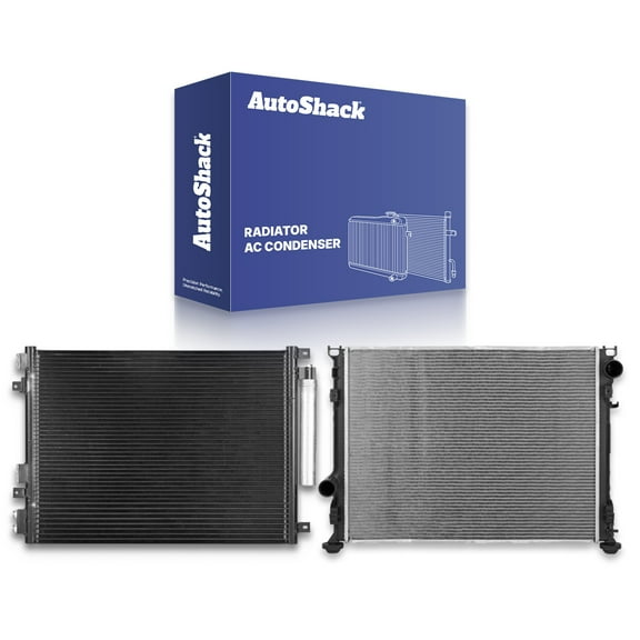 AutoShack Radiator Air Conditioning A/C Condenser | Replacement for 2011-2018 Dodge Challenger 2015-2017 Dodge Charger | 2-PC