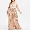 thumbnail image 1 of POINTERTECK Grande Taille pour Femme V-Cou à Manches Courtes Floral Paillettes Soirée Robe de Soirée en Maille, 1 of 6
