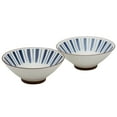 thumbnail image 3 of Tabletops Gallery 8" Blue Stripe Stoneware Ramen Noodle Bowls, Set of 2, 3 of 6