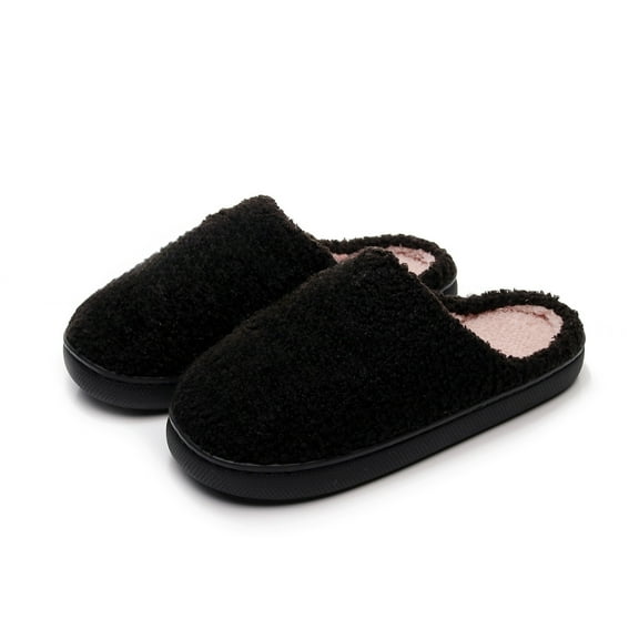 Mepaouo Women's Fuzzy Slippers Memory Foam Indoor House Shoes Non Slip Comfy Plush Bedroom Slides