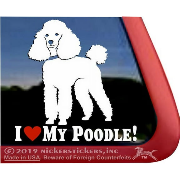 I Love My Poodle | High Quality Vinyl Miniature Poodle Dog Window Decal